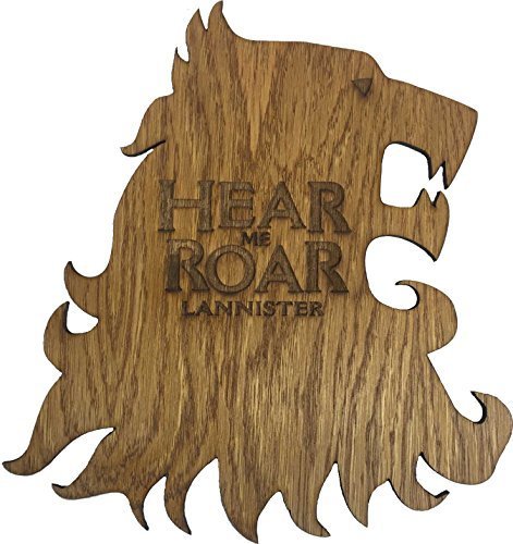 Derwent Laser Crafts Game of Thrones House Lannister Hear Me Roar Wooden Lion Sigil (25cm x 23cm)