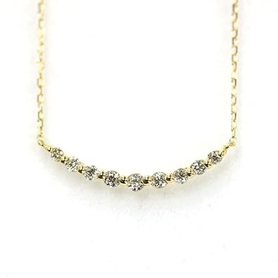 Amazon ダイヤモンド ラインネックレス 0 1ct K18pg ペンダント