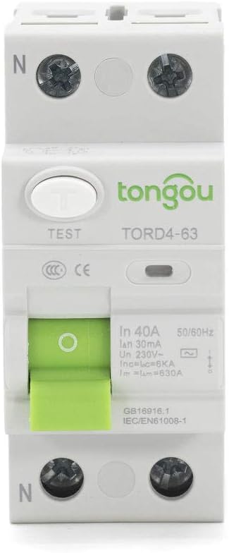 2P 16A 63A 10mA 30mA 100mA 6KA RCCB RCD 230V Electromechanic Residual Current Circuit Breaker Differential Breaker Safety Switch-2P_300mA_40A