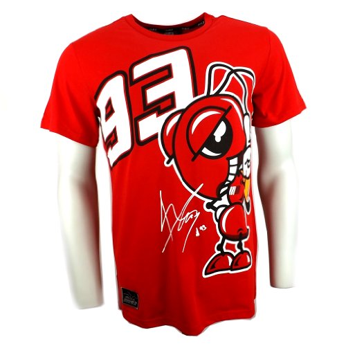 Marc Marquez 93 The Ant Cartoon Moto GP T-shirt Red Official New