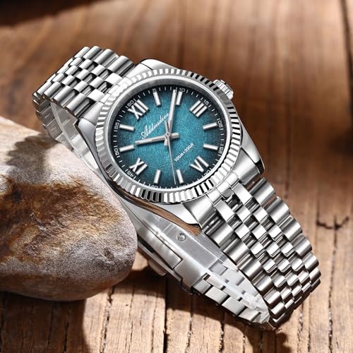 ADDIESDIVE 10.6 MM Luxury Watches for Men Women Roman Numerals Synthetic Sapphire VH Sweep Second Fluted Bezel Casual Wear Unisex Watch