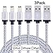 Eashion 3Pack 6FT Nylon Braided Charging Cable Charger Cord 8-Pin Lightning to USB Cable Cord Compatible with iPhone 7/ 7 Plus/6/6s/6 plus/6s plus, iPhone 5/5s/5c,iPad, iPod and More(white)
