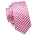 Hi-Tie Men's Casual Jacquard Silk Dress Shirt Button Down Shirts Long-Sleeve Shirt Prom Wedding Regular Fit (pinkk, Medium)
