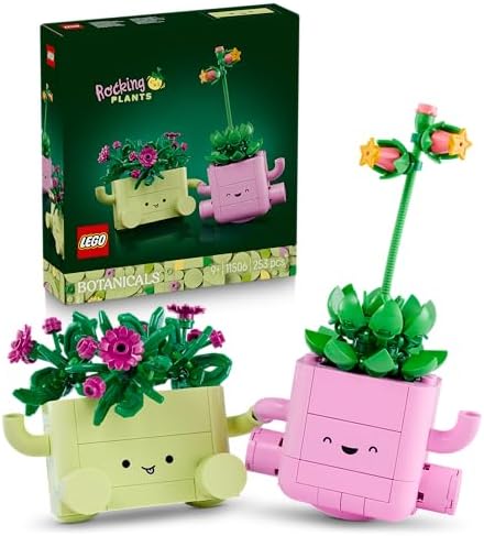 Botanicals Petites Plantes Dansantes - Set de Fleurs Artificielles - 2 Fausses Plantes & 2 Pots Couleur Pastel pour Décoration de Chambre - Idée de Cadeau DIY pour Fille dès 9 ans ou Adulte 11506