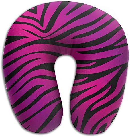 Pink Zebra Stripe Travel Neck Pillow Comfortable Long Flight Train Premium