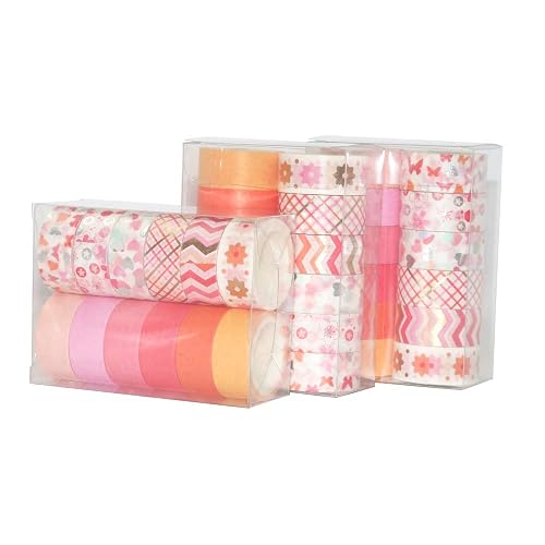 Washi Masking Tape Set, 40 Rolls Colored Decorative Rainbow Tapes, Writable Craft Tape For Gift Wrapping Scrapbooking Supplies