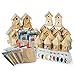 New! Decorative Wooden Birdhouse Craft Bulk Kit for Kids and Adults - 24 Sets. Paint Accessories Included!