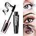 2 Pack Mascara Black Volume and Length, Natural Waterproof Smudge-Proof 4D Silk Fiber Lash Mascara Long-Lasting, Adds Length, Depth & Glamour Effortlessly