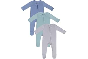 Jimonda Baby Romper Boys Girls Bamboo Pajamas 2-Way Zipper Footed Unisex Zip-Up Sleepers Sleep and Play pjs