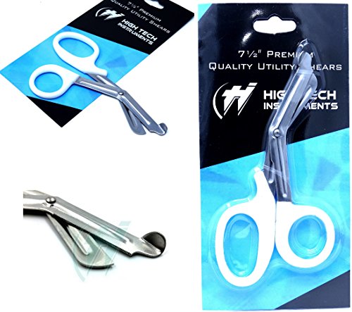 PARAMEDIC UTILITY WHITE BANDAGE FIRST AID TRAUMA EMT EMS SHEARS SCISSORS 7.25 INCH STAINLESS STEEL ( HTI BRAND)