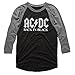 American Classics AC/DC Vintage Rock Band Music Group in Black Logo Adult 3/4 Raglan Sleeve T-Shirt - X-Large