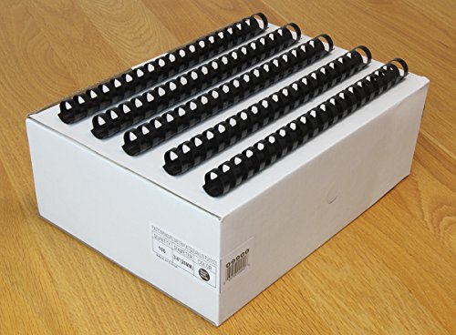 USI Black Plastic Binding Combs, 19-Hole, 3/4 Inch, 127 Sheet Capacity, 200 Combs