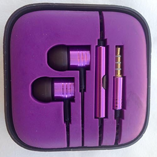 Luxury Headset, Super Strong Braided, with strong wired . In-Ear Earphones , Innovative design. comes with 6 different ear size in Fancy Box (Purple)