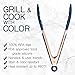 Cook With Color Stainless Steel Locking Food Tongs for Cooking and Grilling, Premium Silicone Tipped Tongs for Non Stick Cookware, 6”, 9” and 12” Set of Three, Rose Gold and Navy Sturdy Tongs