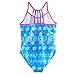 Disney Frozen Elsa Girls One Piece Swimwear Swimsuit (4, Blue)