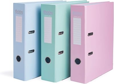Pukka Pad A4 Pastel Lever Arch Files 70mm Pack 3 Pink Blue Green