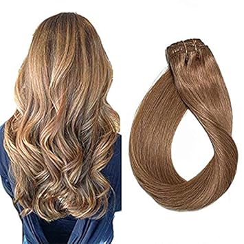 Amazon Com Jinyun Clip In Hair Extension Human Hair 24 Inch 12