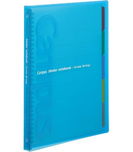 Kokuyo Campus A4 Slim 2-Ring Binder Notebook – Refillable Binder With 5 Dividers, Holds 100 Sheets, Mineral Color Apricot Pink - View #4