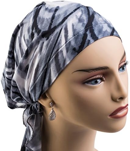 HC Black, Light Gray, Dark Gray, White, Pre-tied scarf, Chemo, Cancer Patients