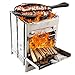 BBTshop Foldable Stainless Steel Barbecue Grill, Portable Camping Stove Camp Wood Stove Burning Backpacking Stove for Outdoor Hiking Picnic BBQ Grill Toolsthumb 4