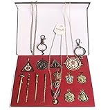 Deashun 15PCS Different Magic Wand Set for Kids Toy Harry Potter Fans Gifts Collection Dumbledore Voldemort Wand with Keychain Necklace in Gift Box