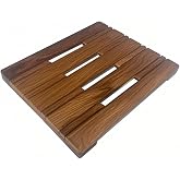 TeBaisea Teak Swim Platform for Boats, 17.7 * 14.6 * 1.6&ldquo; Marine-Grade Teak Wood Decking Step/Seat, Waterproof &amp; Non-Slip Boat Accessory for Yacht, Sailboat, Dock