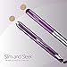 1 Inch Flat Iron, Trèsutopia Anti Frizz Ceramic Hair Straightener for Straightening and Curling, Men and Women, Fast Heated, 265 °F-450 °F, Dual Voltage (Purple)