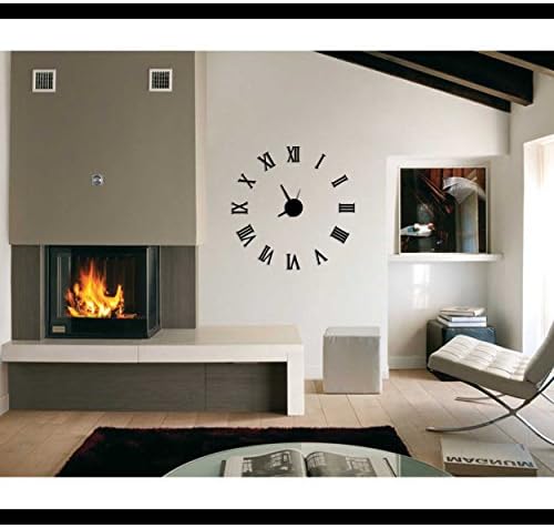 Vibrandz Time It Designer Self Adhesive Innovative DIY (Do It Yourself) Roman Analog Wall Clock - (Black) - CLWC107