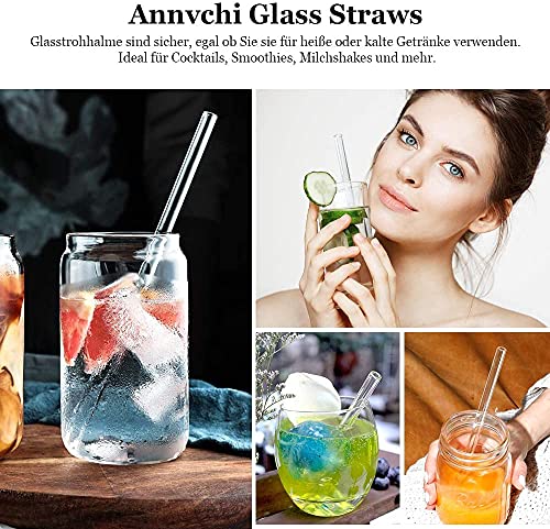 Glasstrohhalme Wiederverwendbar, 16er Set Metall Strohhalme Transparent Trinkhalm Gerade, Gesund, Umweltschonend… – Bild 5