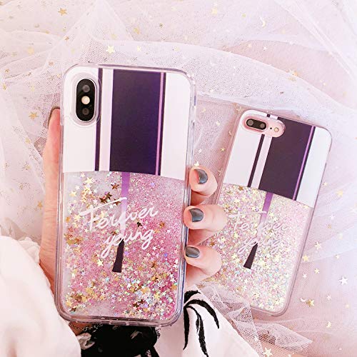 Omio for iPhone Xs Max Case Flowing Liquid Sparkle Creative Nail Polish Design Fashion Quicksand Cover for iPhone Xs Max Case Glitter Bling Slim Protective Anti Scratch Bumper Case for iPhone Xs Max
