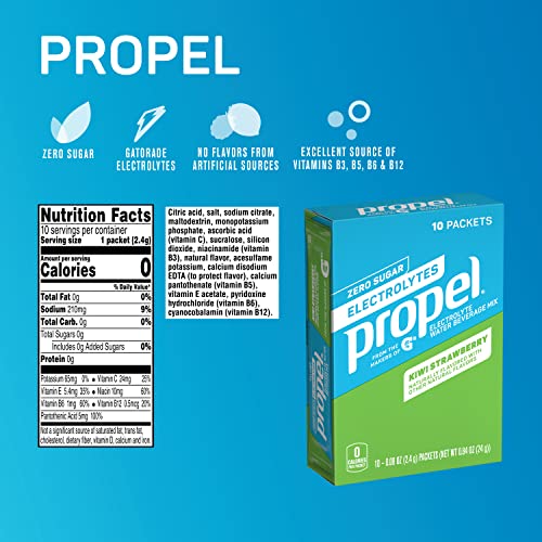 Propel Powder Packets, Kiwi Strawberry With Electrolytes, Vitamins and
