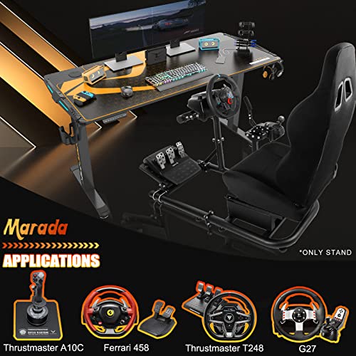 thumbnail image 2 of Marada Racing Cockpit With Racing Seat Super Stable Adjustable Applicable To Logitech G25/G923/G29/G920,Thrustmaster Csl-dd,Fanatec, Wheel; Wheel, Shifters And Pedals Not Include 2 of 9