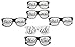 Bridal Bachelorette Party Favors - Wedding Kit - Bride & Bridesmaid Party Sunglasses - Set of 6 Pairs - Themed Novelty Glasses for Memorable Moments & Fun Photos (6pc Set, Black & White)