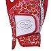 GH Women's Leather Golf Gloves One Pair - Heart Patterned Both Hands (Red, 20 (M))