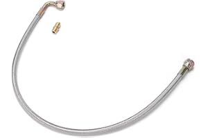 KUULEYN Car Turbo Oil Line Kit, 24in T3/T4 Turbo Oil Feed Line,Oil Analysis Kit,Turbo Steel Oil Feed Line 90 Degree 4an Port Kit Fit For Many Kindgs Cars