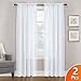 NICETOWN Short Sheer Curtains 45 inches Length for Home Decor, Rod Pocket Window Treatment Sheer Voile Drapes for Bathroom/Basement, Cloudy, Total 2 PCs Width 120