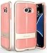 Galaxy S7 Edge Case, Vena [vAllure] Wave Texture [Bumper Frame][CornerGuard ShockProof | Strong Grip] Slim Hybrid Cover for Samsung Galaxy S7 Edge (Gold/Coral Pink)