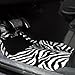 OxGord 21pc Zebra Car Seat Cover, Carpet Floor Mat, Steering Wheel Cover, Shoulder Pad Set - Universal Fit, Truck, SUV, or Van - Snow White