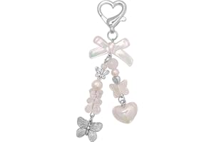 AGEN KGEN Aesthetic Y2K keychains Cute Butterfly Star Strawberry Bear Guitar Keychains Charms for Women Bag Purse Gifts