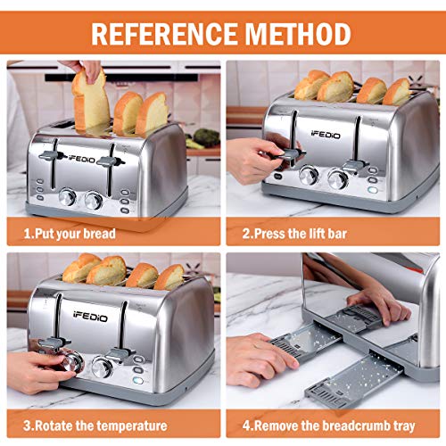 Toaster 4 Slice , Extra Wide Slot Toasters Bagel/Defrost/Cancel