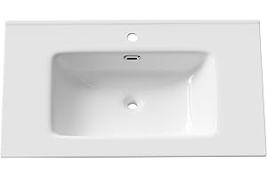 FINDEPOT 36" Bathroom Vanity Sink Top, Ceramic White Vanity Top for cabinet with one Faucet Holes