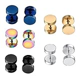 5 Pairs Stainless Steel Mens Womens Screw Stud