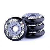 8-pack, Cougar Inline Skate/Rollerblade Wheels (Jet Black, 72mm)