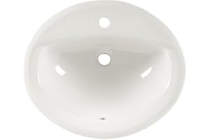 American Standard 0475047.020 Aqualyn Oval Drop-In Bathroom Sink with Single Faucet Hole, White, 1.25 Inch