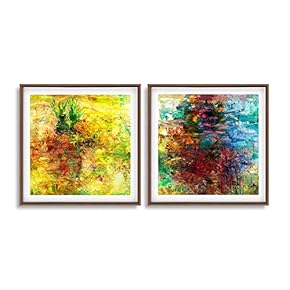 Framed Canvas Wall Art for Living Room, Bedroom Abstract Theme Canvas Prints for Home Decoration Ready to Hang - 16"x16"x2 Panels