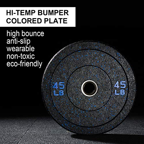 papababe Bumper Plates, HiTemp Olympic Weight PlatesRubber Weights