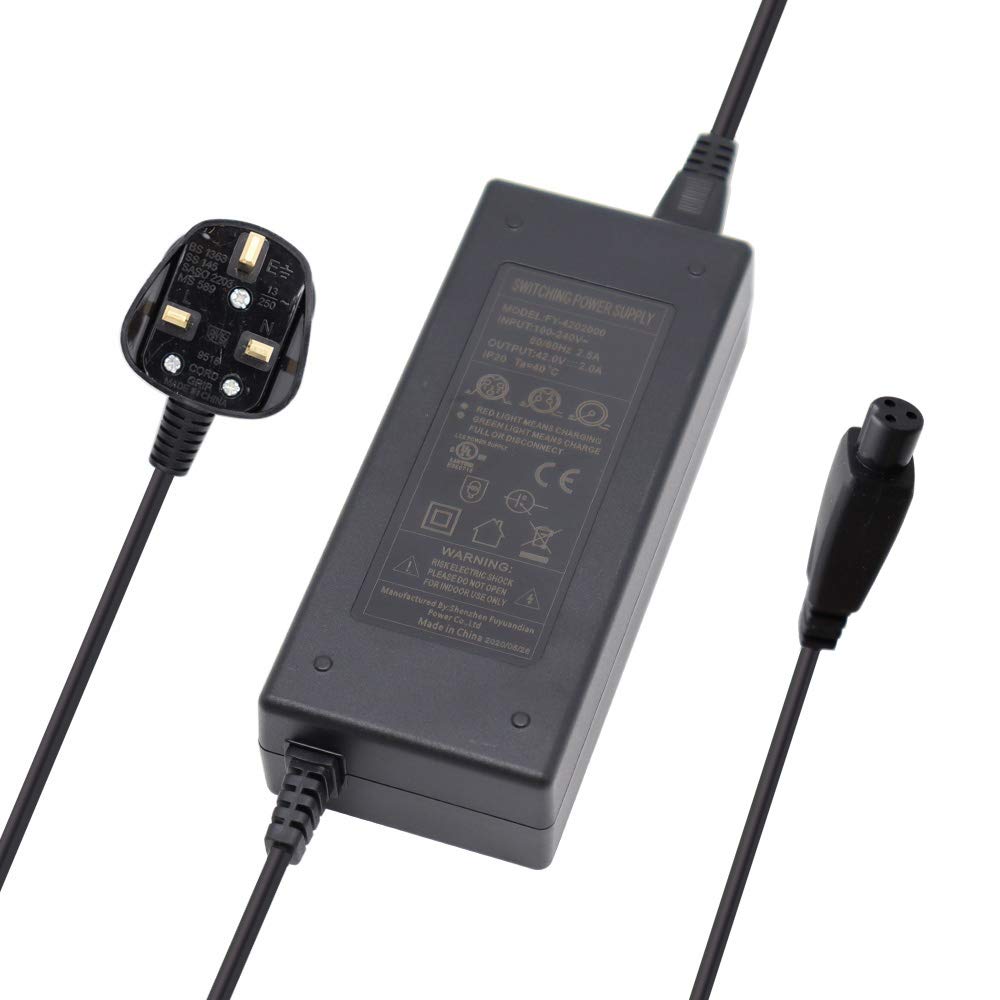 Abakoo New 42V 2A Adapter Charger for Pocket Mod, Sports Mod, Dirt Quad, 3-Prong Inline Connector