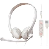 FEABASK USB Headset with Microphone for PC Computer Comfortable | USB Wired Computer Headphones with Microphone for Work Home Office Call Center Online Class