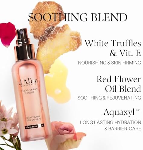 D'alba | soro em spray de trufa branca italiana, vitalizante, iluminador, hidratante e calmante, spray facial, solução para pele vermelha e sensível, vital, cuidados com a pele coreanos
