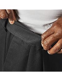 Haggar pantalón de trabajo para fin de semana grande y alto con cintura extensible oculta y plisado